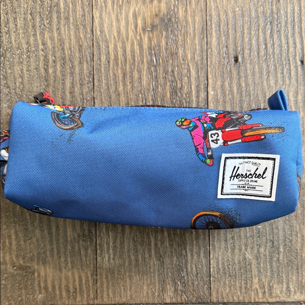 Herschel Supply Company Blue Case With Motorcycle Design